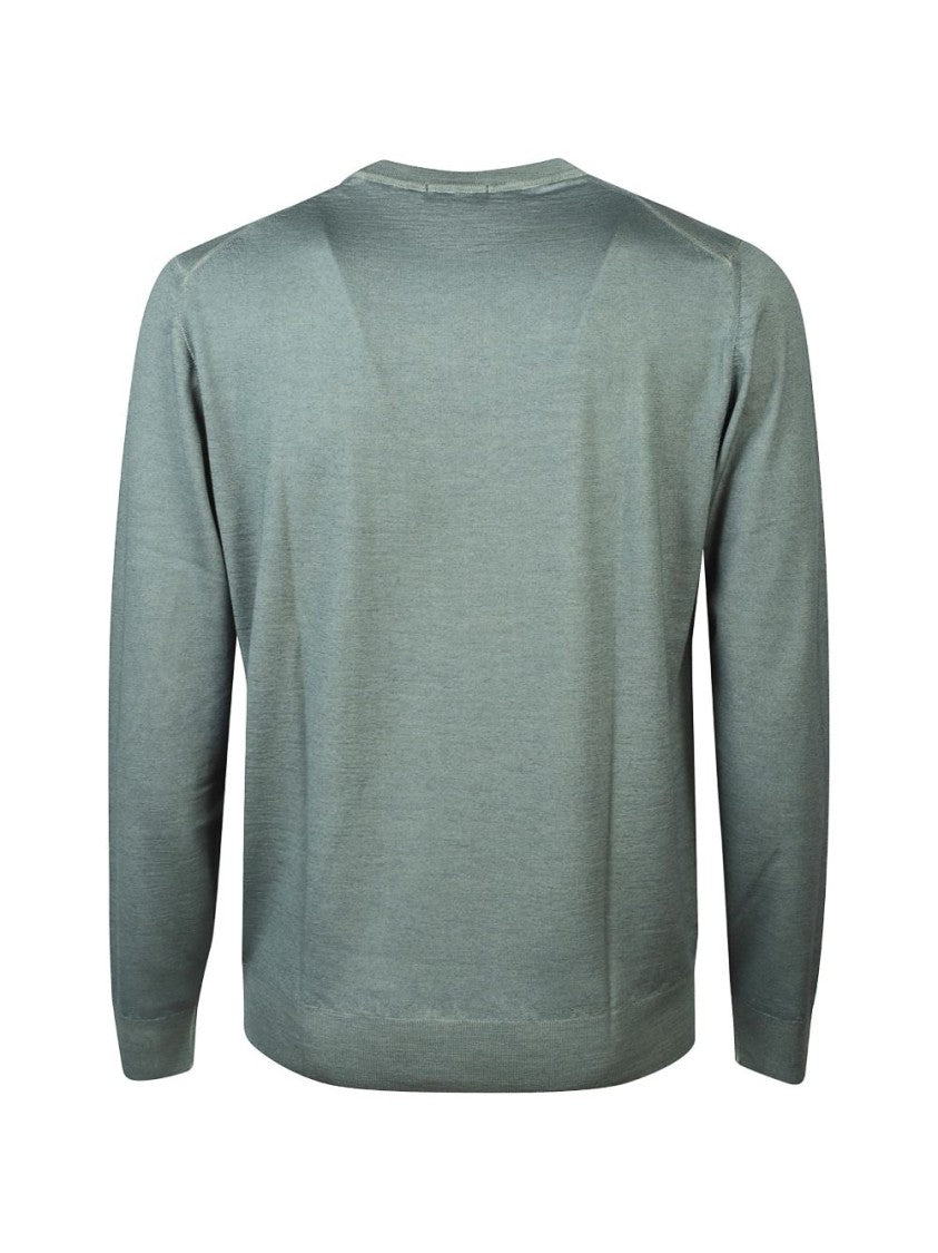 Drumohr Green Virgin Wool Knit Sweater