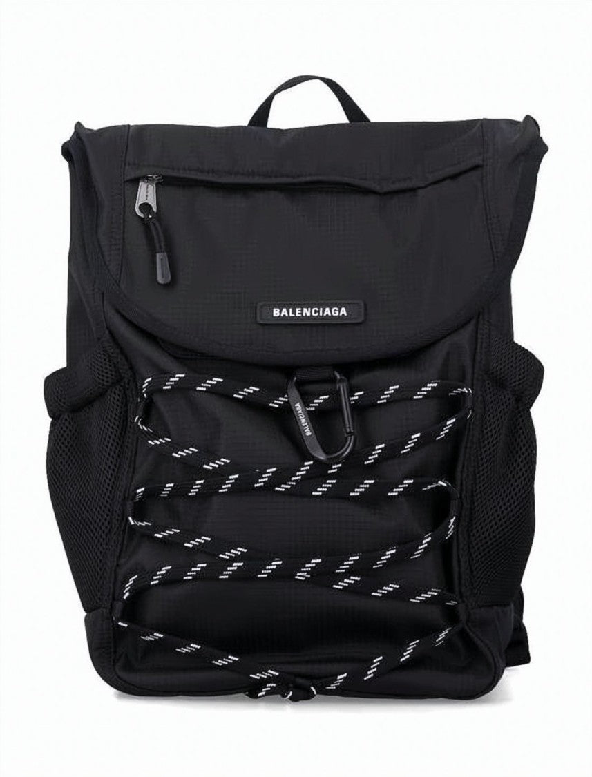 Balenciaga Nylon Backpack With Zippered Flap Top