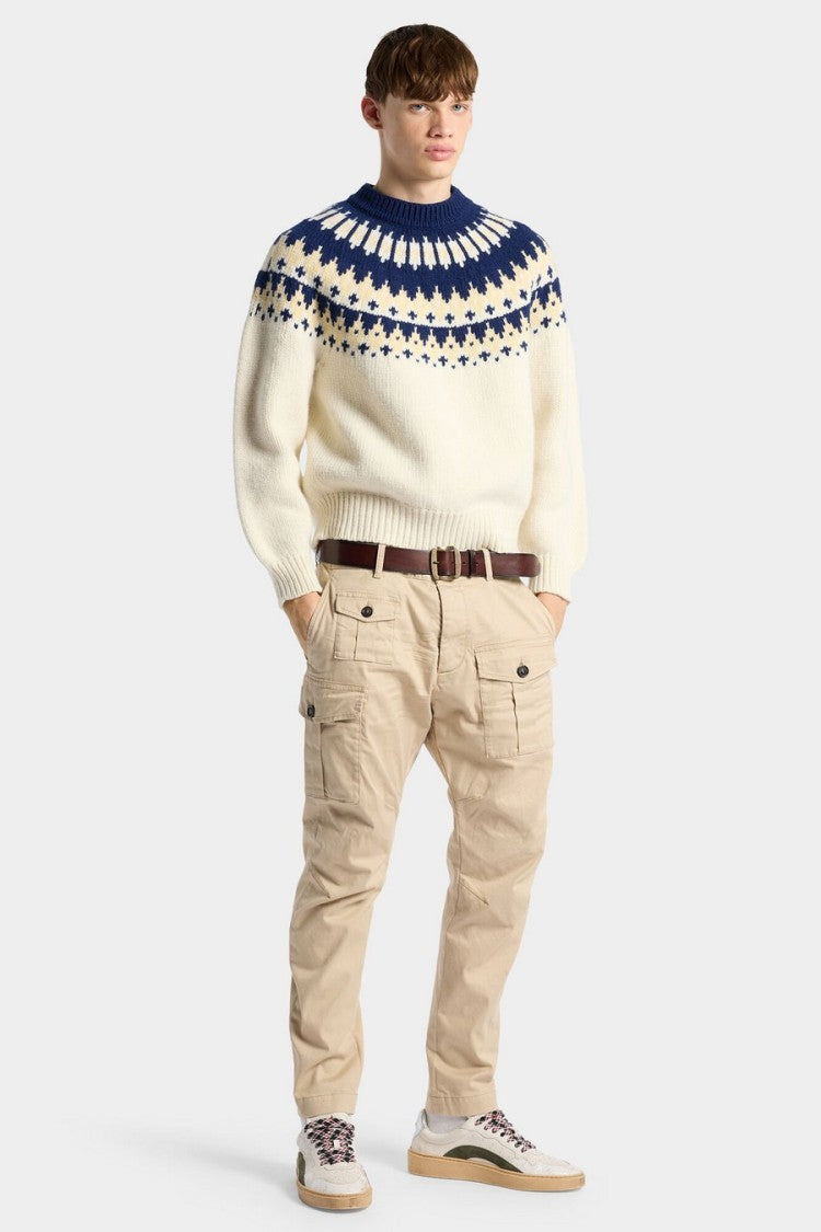 Dsquared2 Beige Flap Pocket Cotton-Blend Cargo Pants
