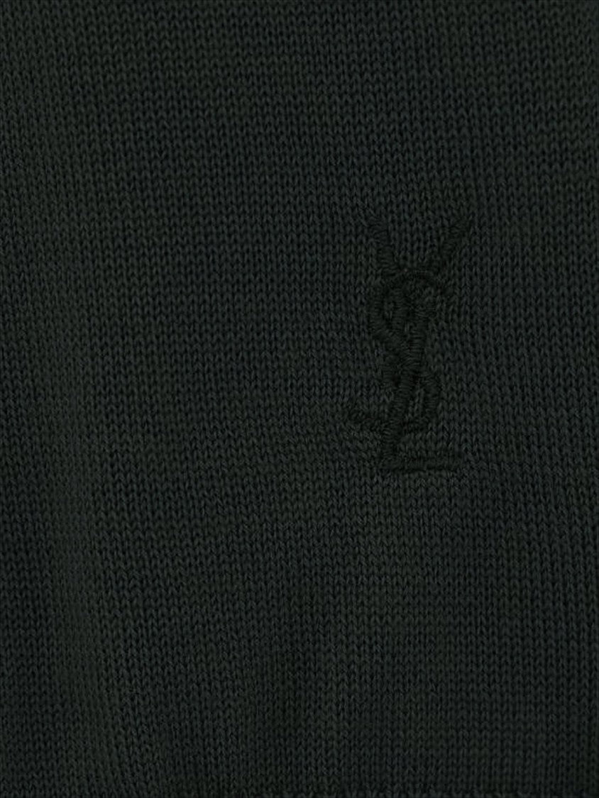 Saint Laurent Fitted Black Turtleneck Sweater With Ribbed Hem