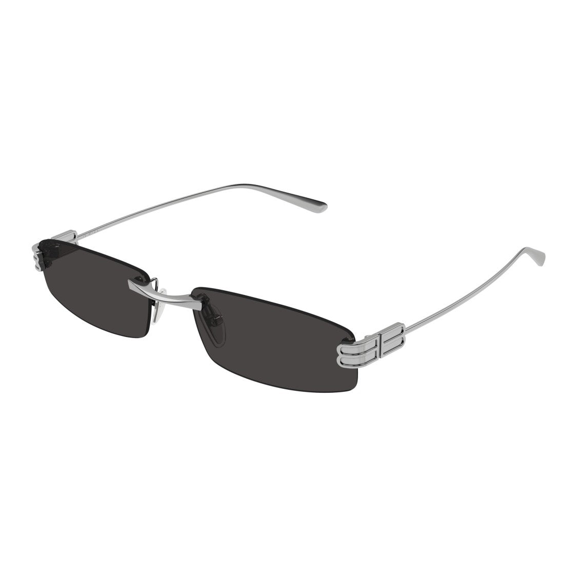 Balenciaga Rimless Rectangular Sunglasses With Double-Bar Detail