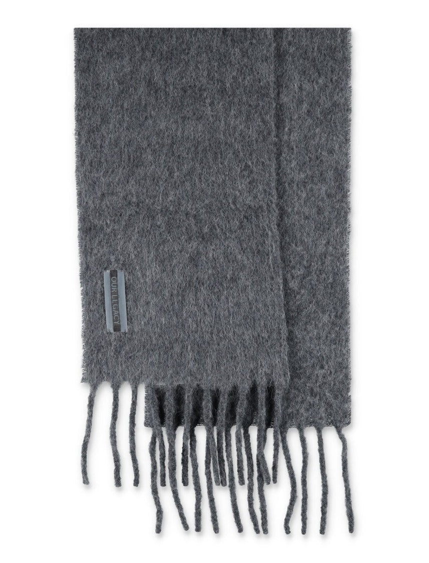 Our Legacy Soft Fuzzy Dark Grey Alpaca Blend Scarf