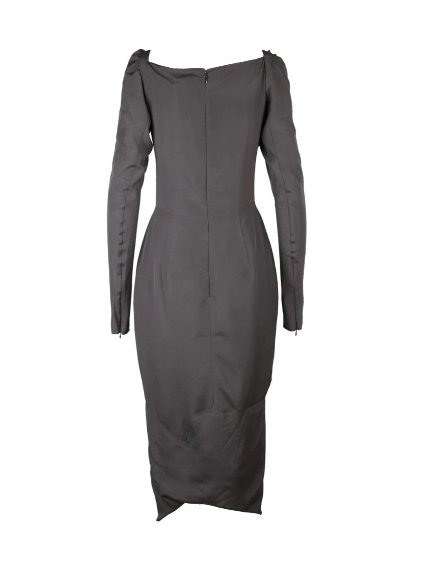 Vivienne Westwood Asymmetric Draped Midi Dress With Tailored Zip Details