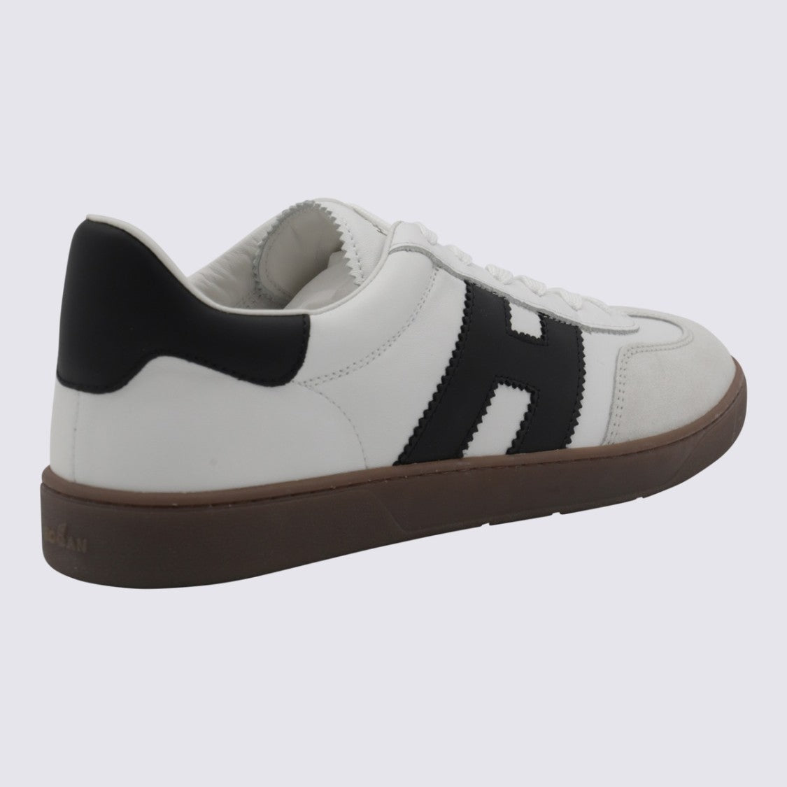 Hogan White And Black Leather Sneakers