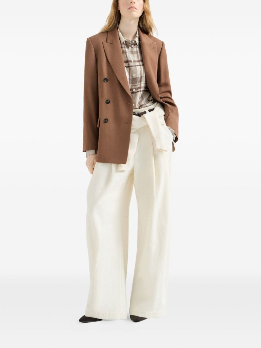 Brunello Cucinelli Multicolor Macrocheck Print Silk Pongee Shirt