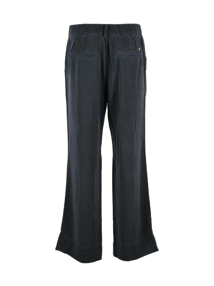 Mason's Midnight Blue Wide-Leg Lyocell Pants