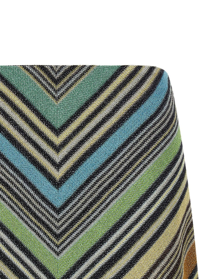 Missoni Geometric Pattern Lamé Viscose Mini Skirt