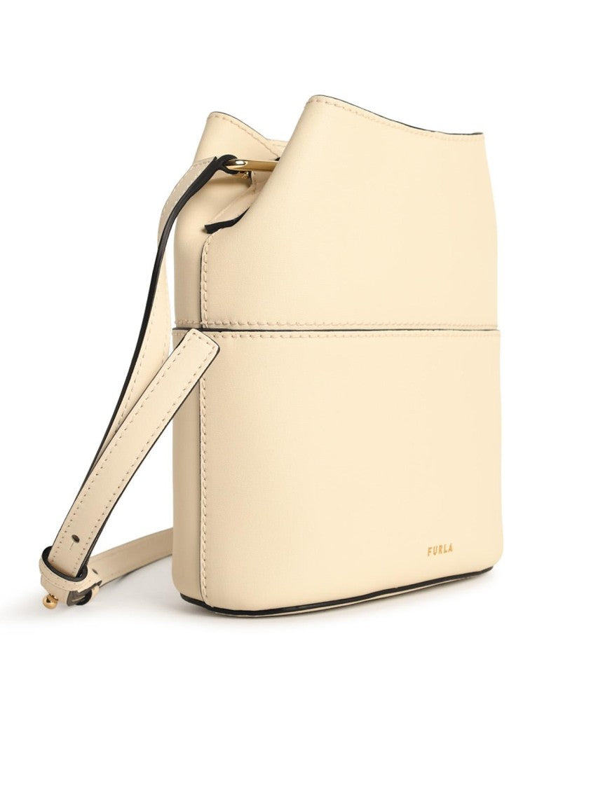 Furla Cream Leather 'Sfera' Mini Bucket Bag