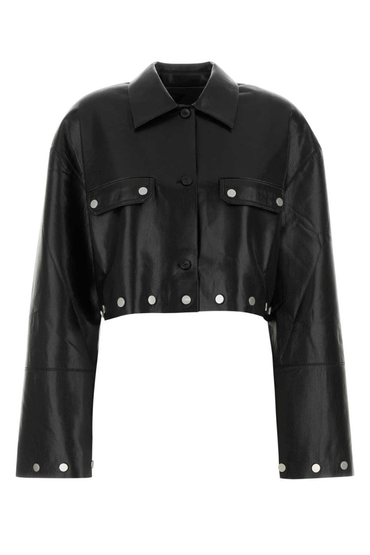 Nanushka Black Synthetic Leather Kassie Shirt