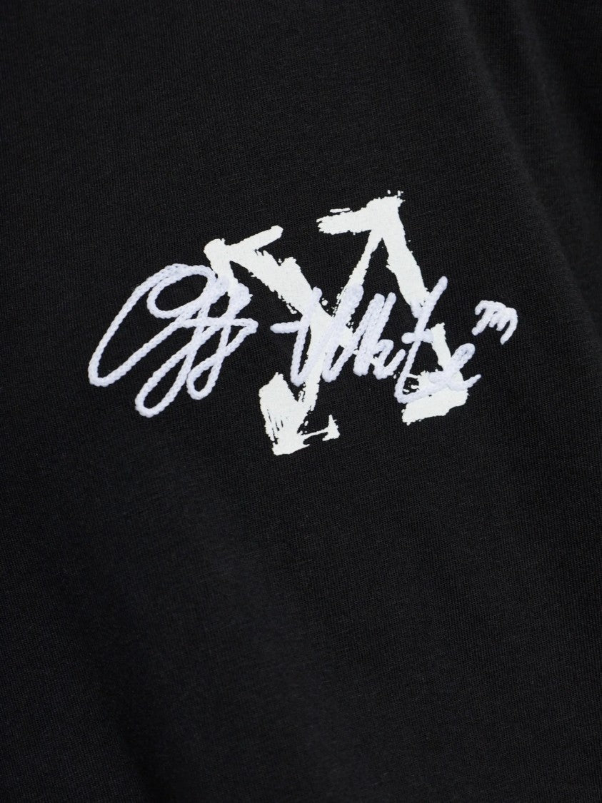 Off-White Black Oversized Short-Sleeve T-Shirt With Abstract Arrows