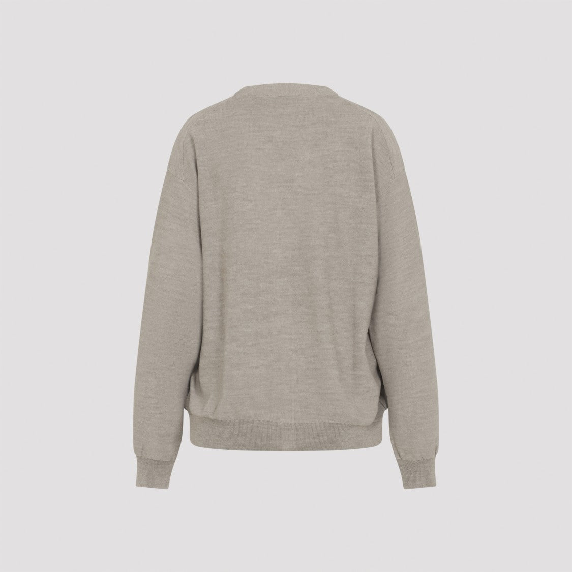 Lemaire Light Taupe Wool Relaxed Twisted Cardigan