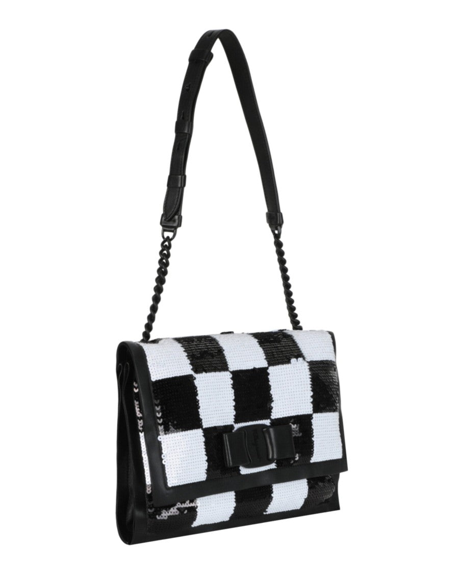 Ferragamo Checkered Sequin Shoulder Bag