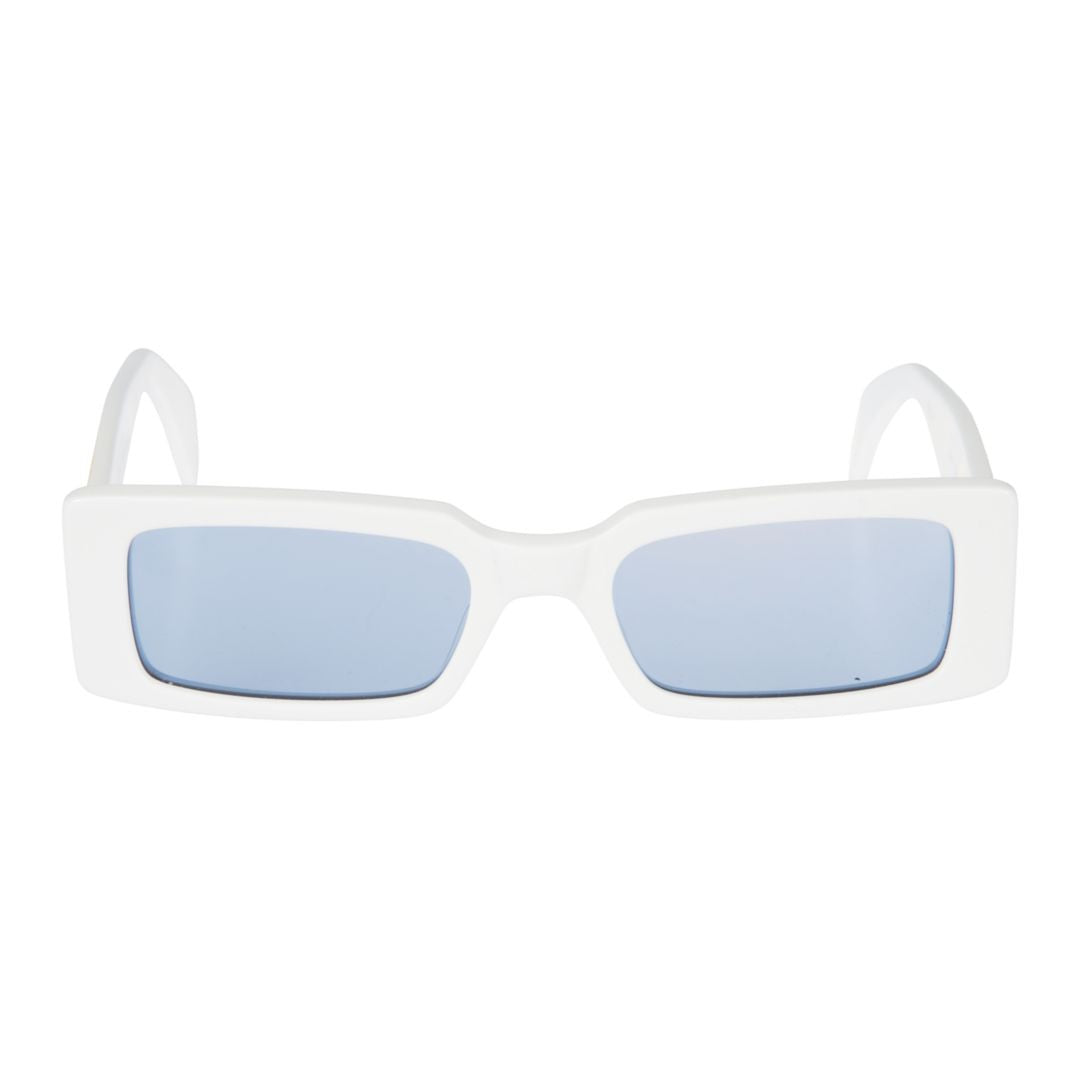 Kador Pin-Up Bold Rectangular Sunglasses With Glossy White Frame