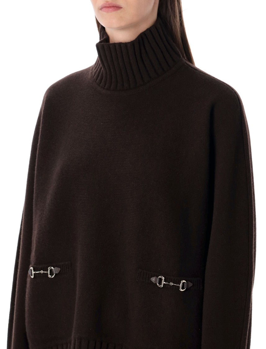 Gucci Wool And Cashmere Turtleneck Sweater With Horsebit