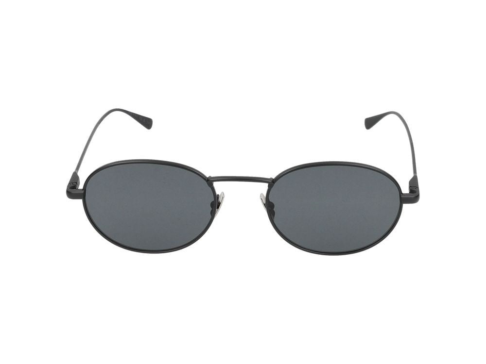 Saint Laurent Black Dark-Tinted Lenses Round Metal Sunglasses