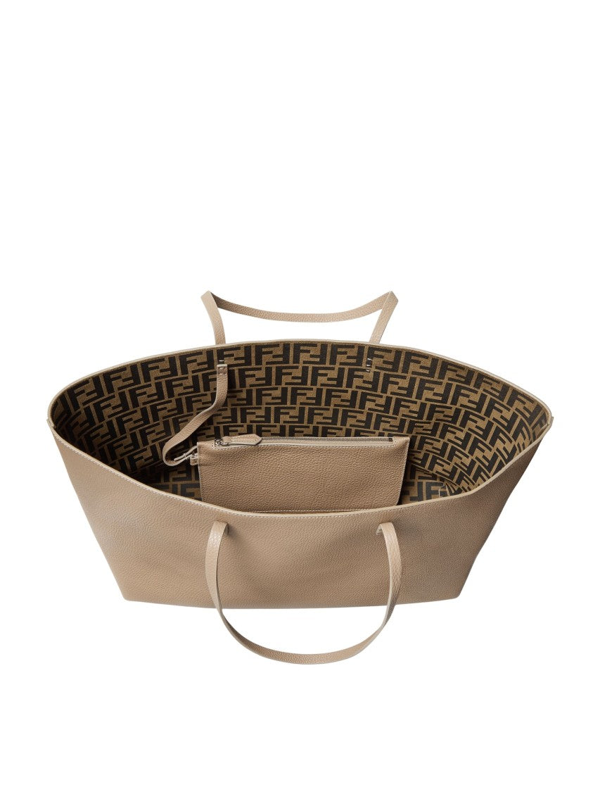 Fendi Roll Medium Detachable Pouch Leather Tote Bag