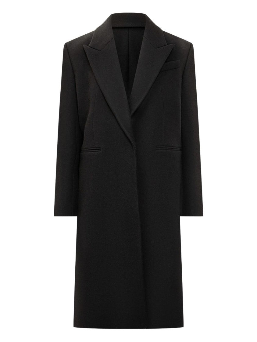 Givenchy Black Peak Lapel Single Breasted Coat