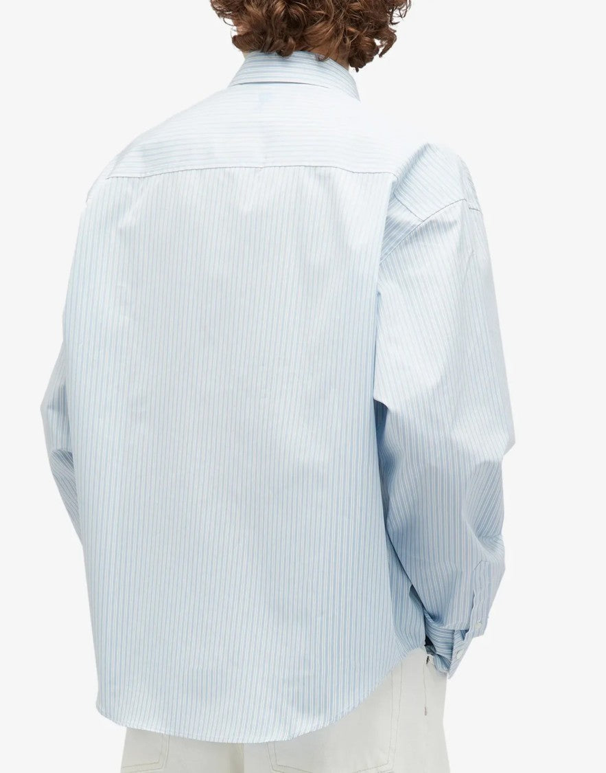 Ami Paris De Coeur Boxy Fit Striped Shirt