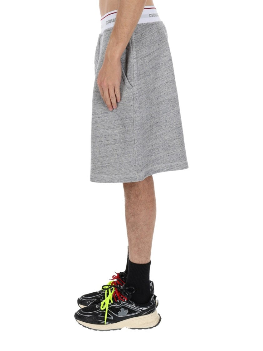 Dsquared2 Oversize Logo Repeated Waistband Shorts