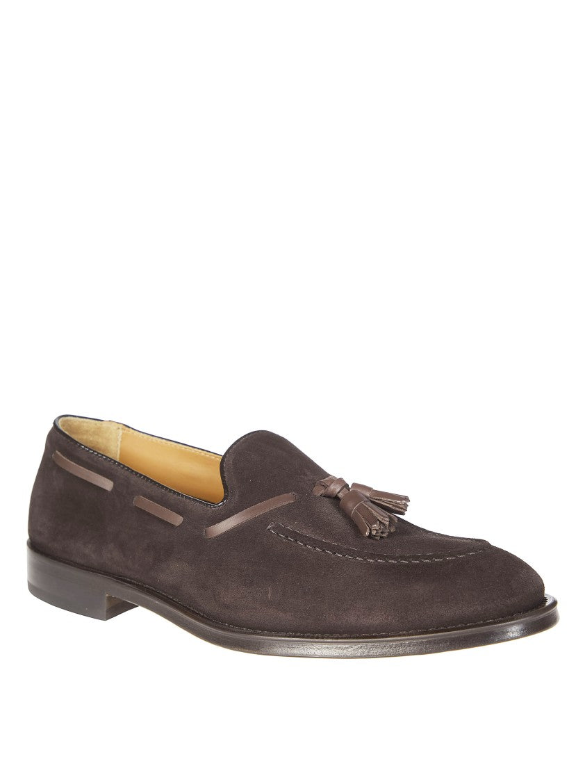 Doucal's Brown Suede Tassel Loafers