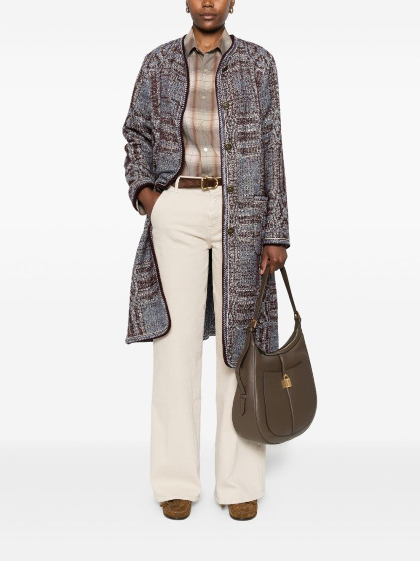 Etro Textured Mid-Length Coat With Braided Trim