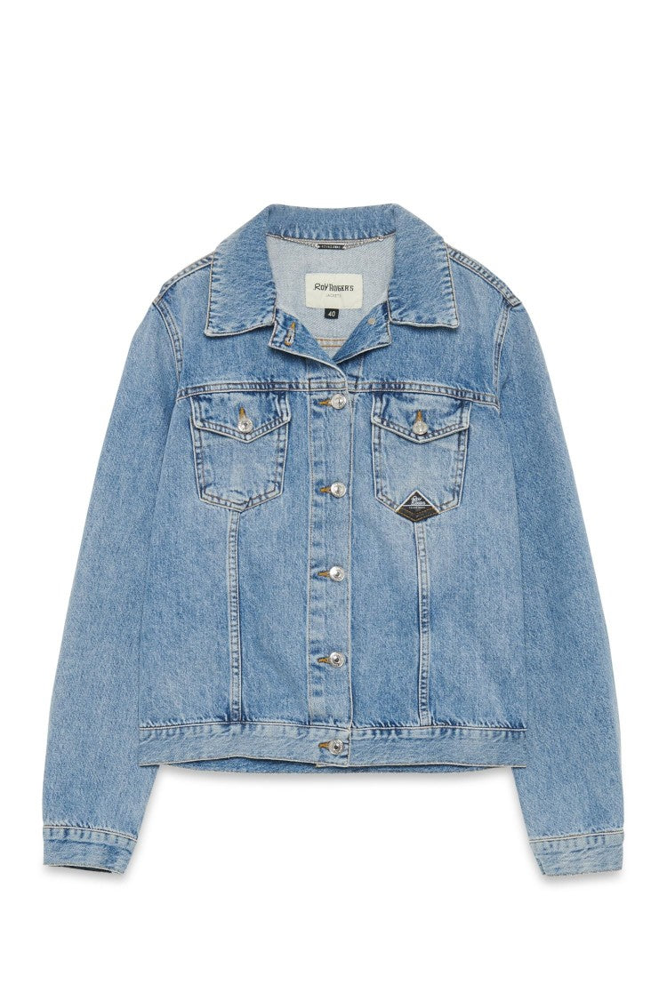 Roy Rogers Denim Jacket Logo Buttons Flap Pockets