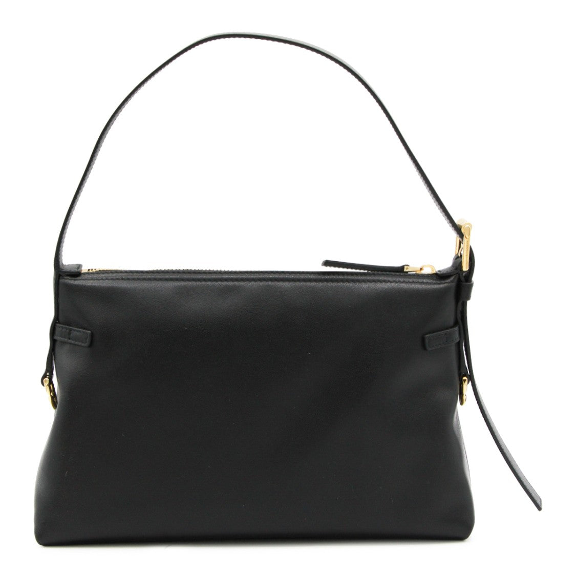 Givenchy Voyou Black Gold-Tone Buckles Leather Shoulder Bag