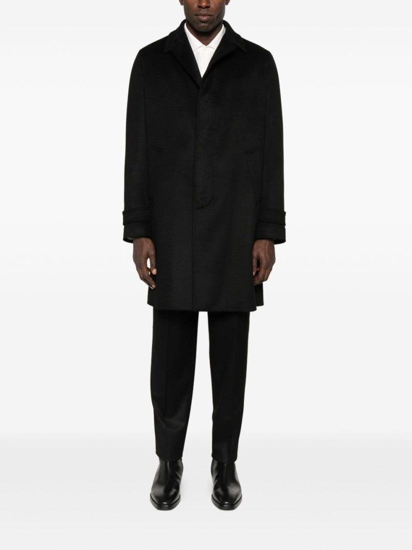 Lardini Cashmere Outerwear Coat With Classic Collar