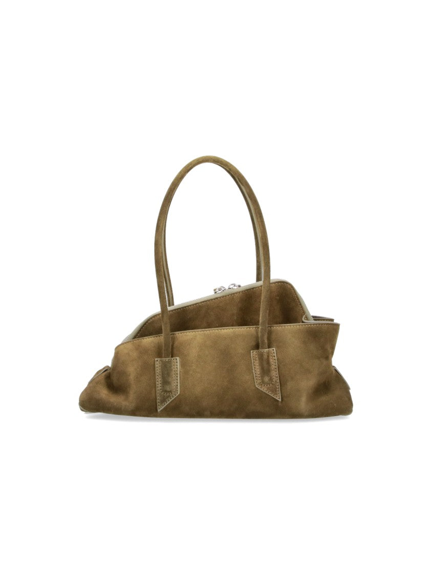 The Attico Slouchy Suede-Like Tote With Dual Zipper Closure