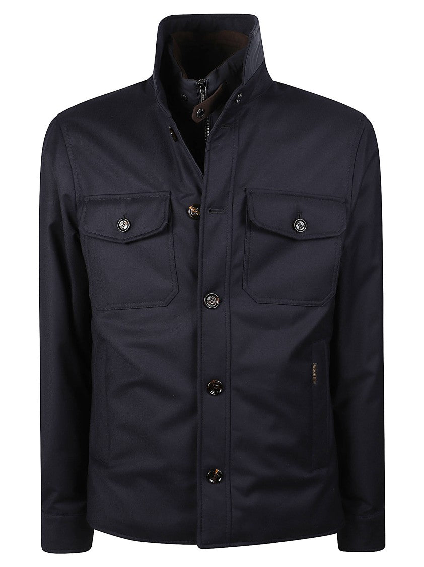 Moorer Black Dasson-Ll Virgin Wool-Blend Overshirt