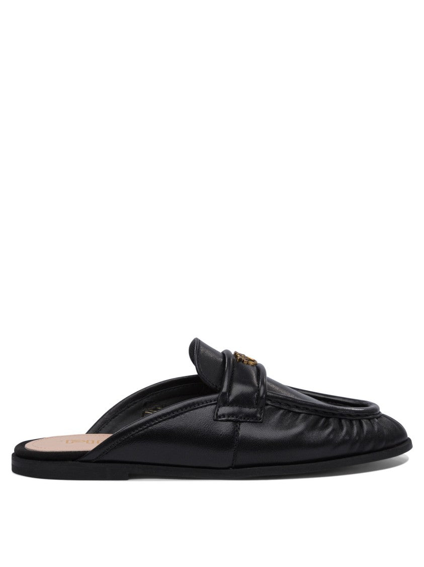 Pinko Leather Loafers With Gathered Detailing