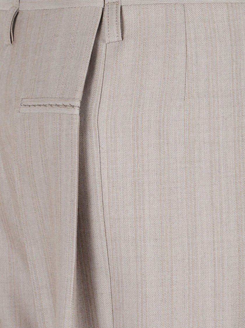 Victoria Beckham Pinstriped Wide-Leg Trousers With High Waist