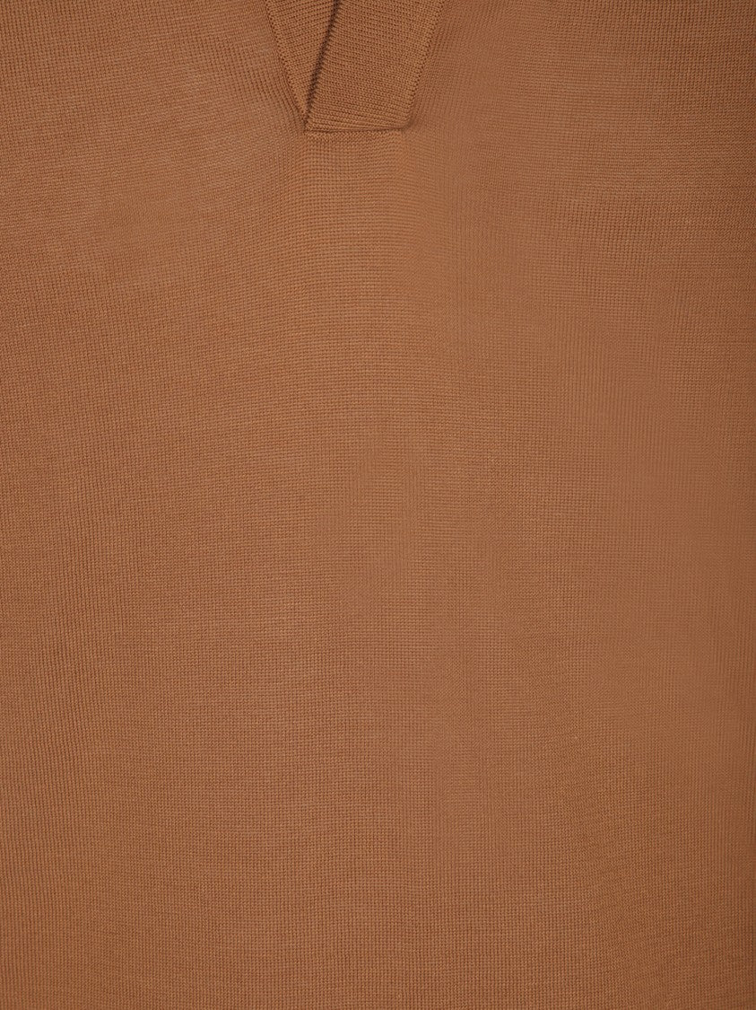 Dell'oglio Classic Polo Brown T-Shirt In Soft Cotton