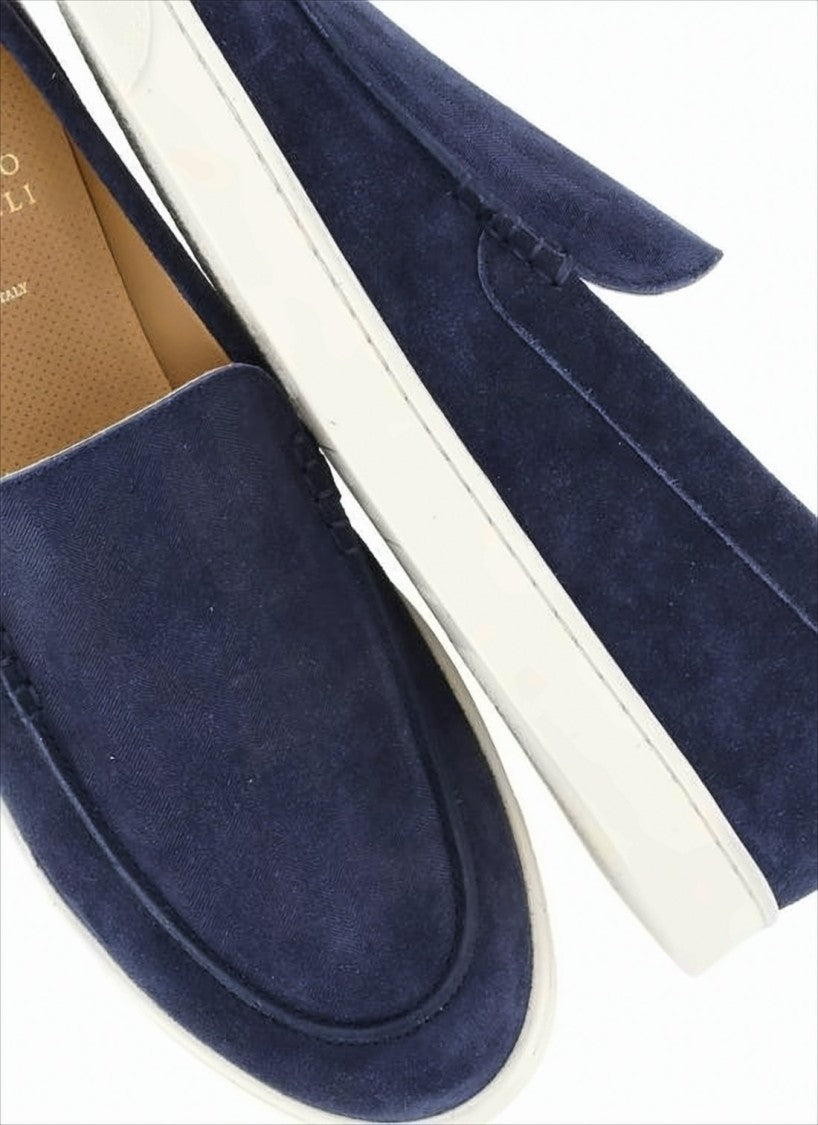 Brunello Cucinelli Suede Loafers With Rounded Toe