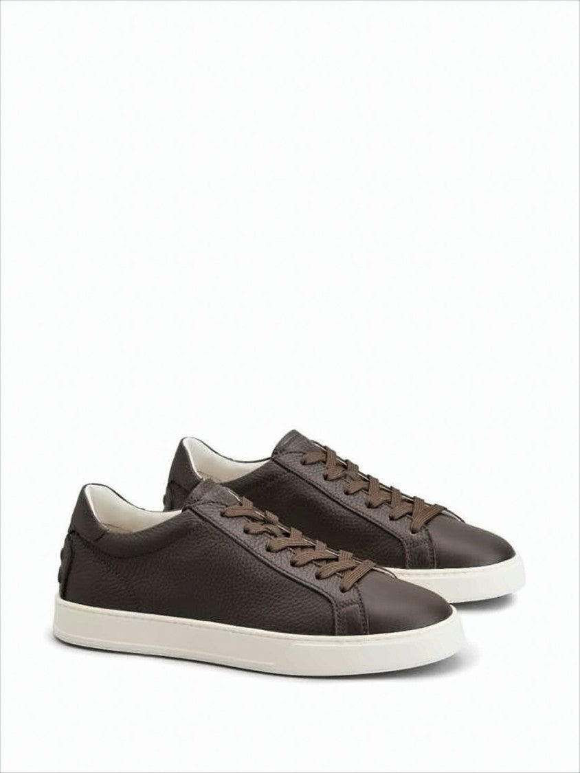 Tod's Smooth Pebbled Leather Low-Top Sneakers