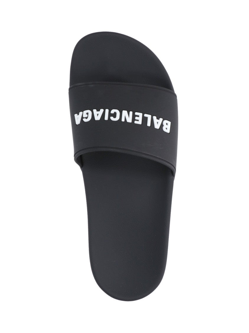 Balenciaga "Pool" Slide Sandals – Black