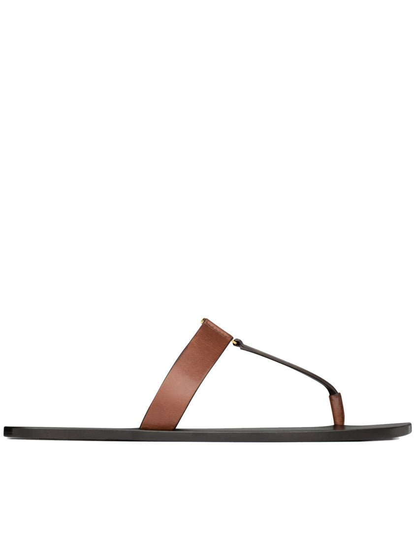 Saint Laurent Black/Brown Sandali Babylone T-Strap Sandals