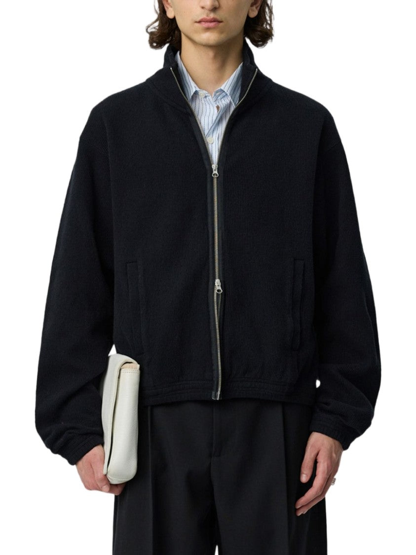Mfpen Boxy Cropped High-Collar Textured Jacket