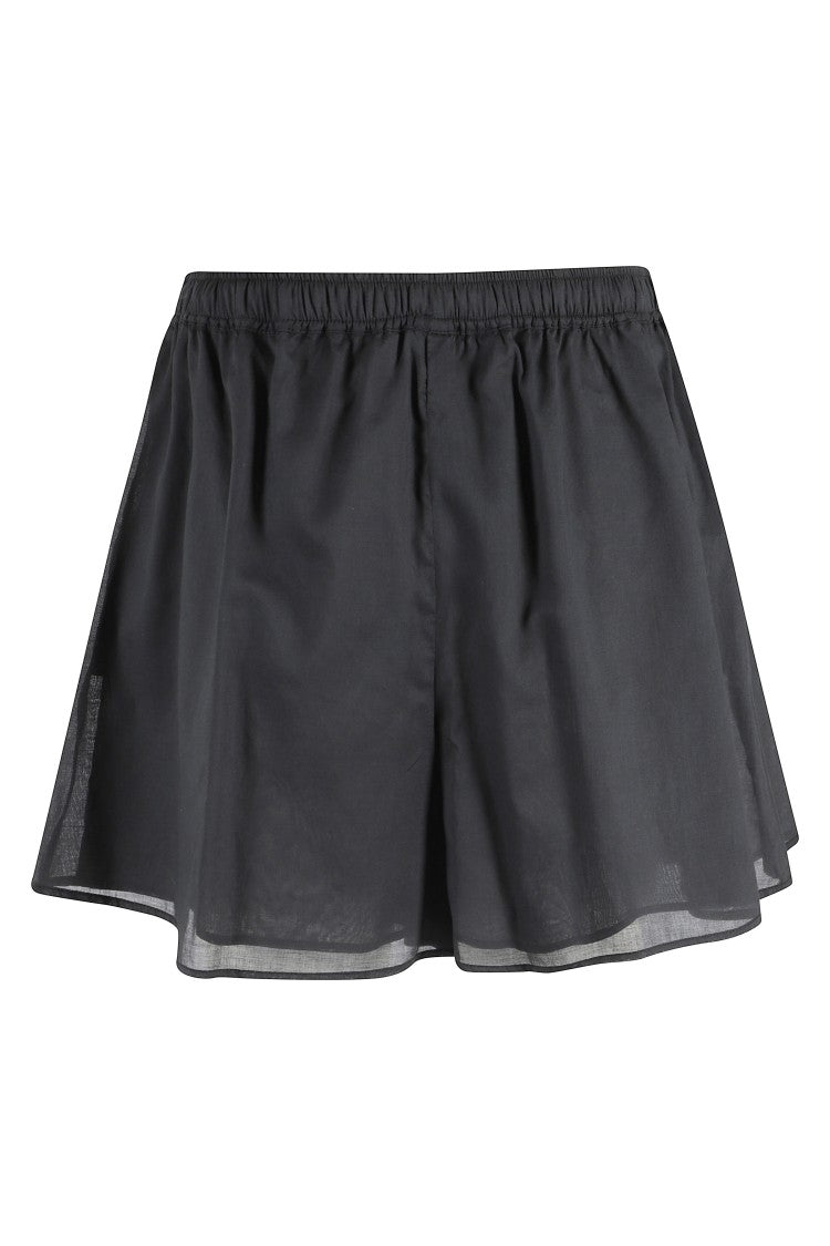 Federica Tosi Black Drawstring Elastic-Waistband Cotton Shorts