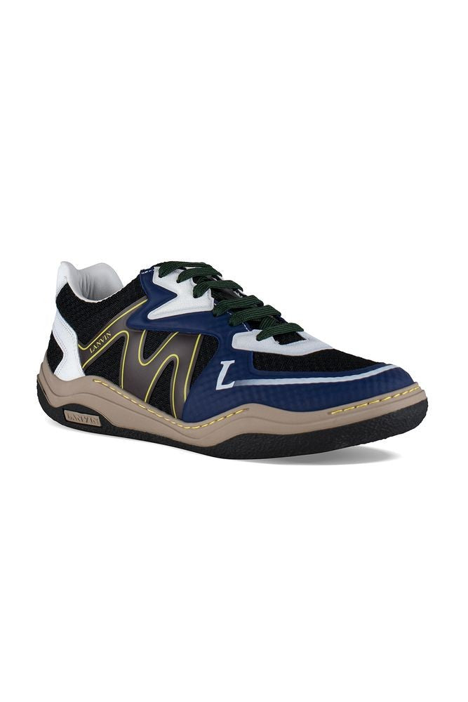 Lanvin Low-Top Black Mesh Sneakers With Contrasting Inserts