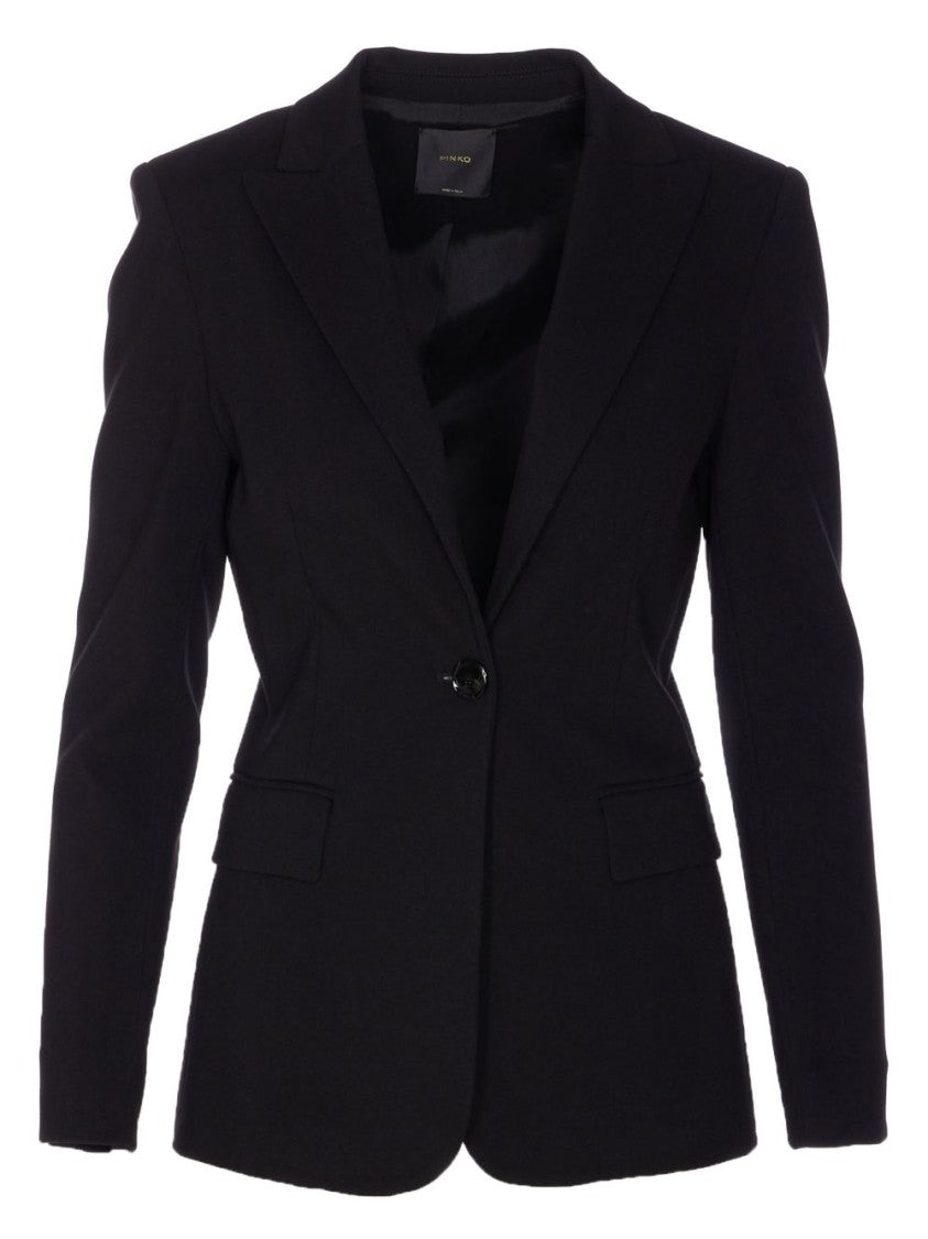 Pinko Tailored Black Jacket With Structured Shoulders