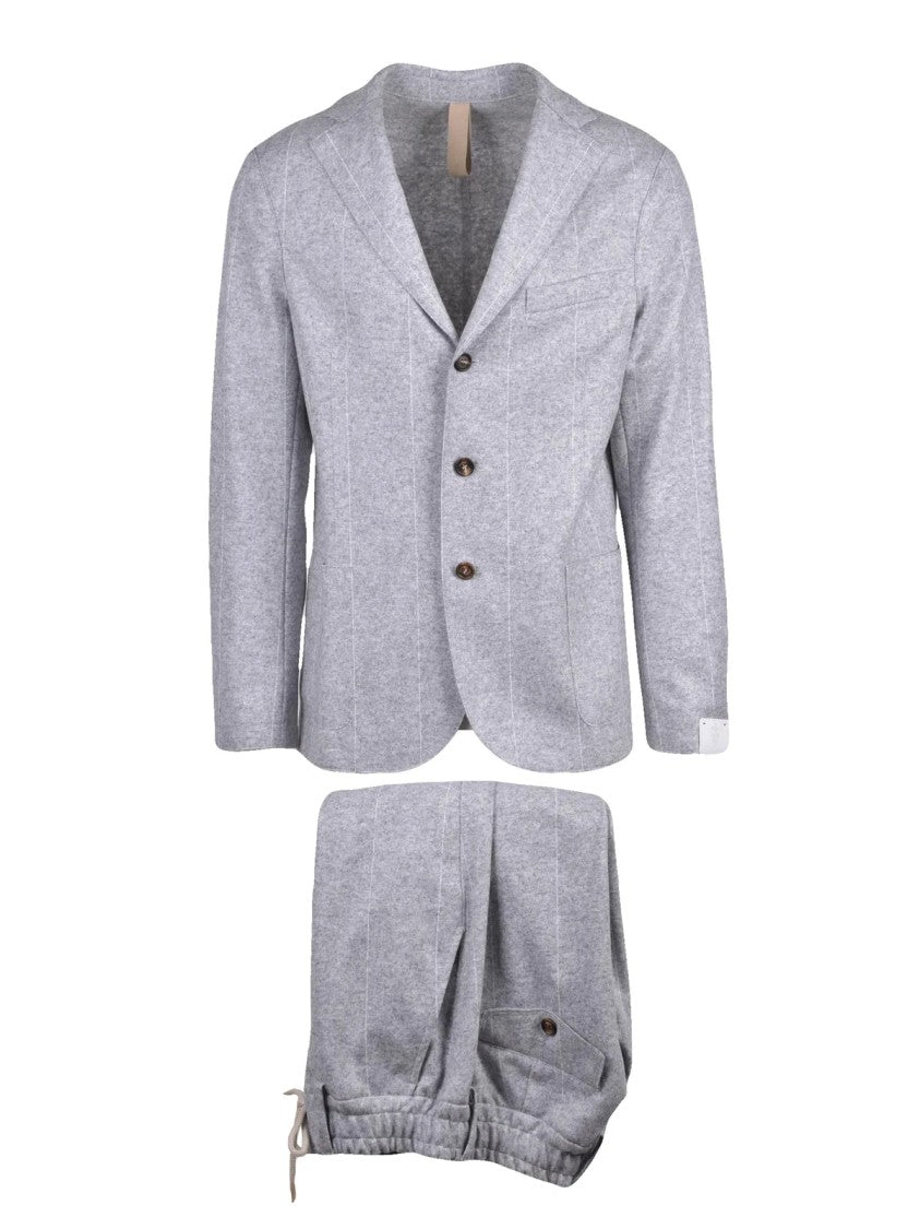 Eleventy Light Grey Wool-Blend Elasticated Suit