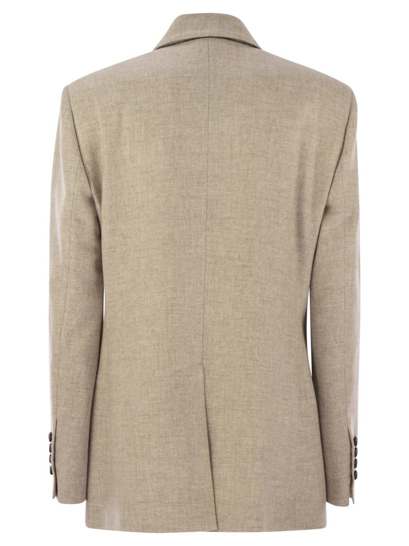 Brunello Cucinelli Virgin Wool And Cashmere Twill Flannel Jacket