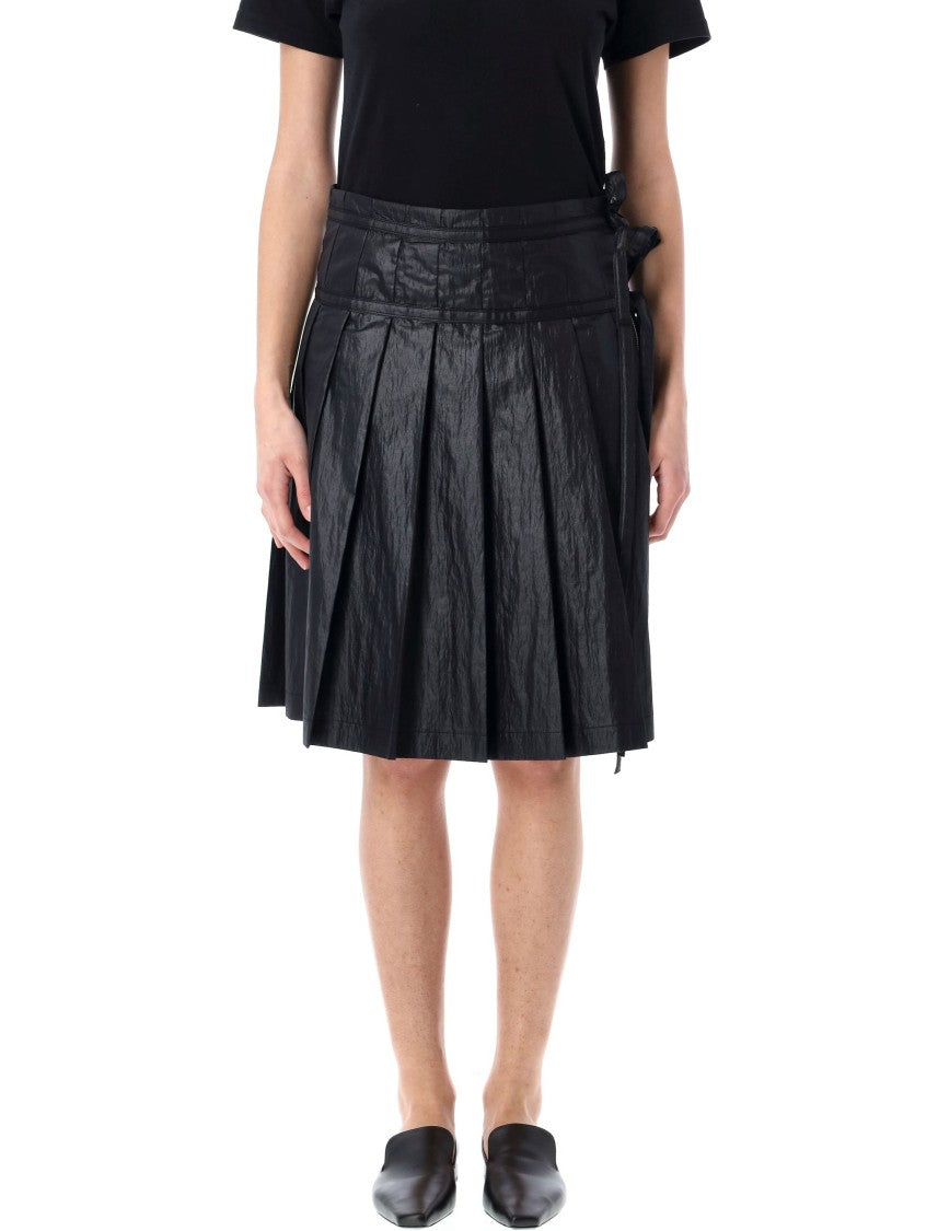 Low Classic Pleated Zipper Skirt With Adjustable Straps