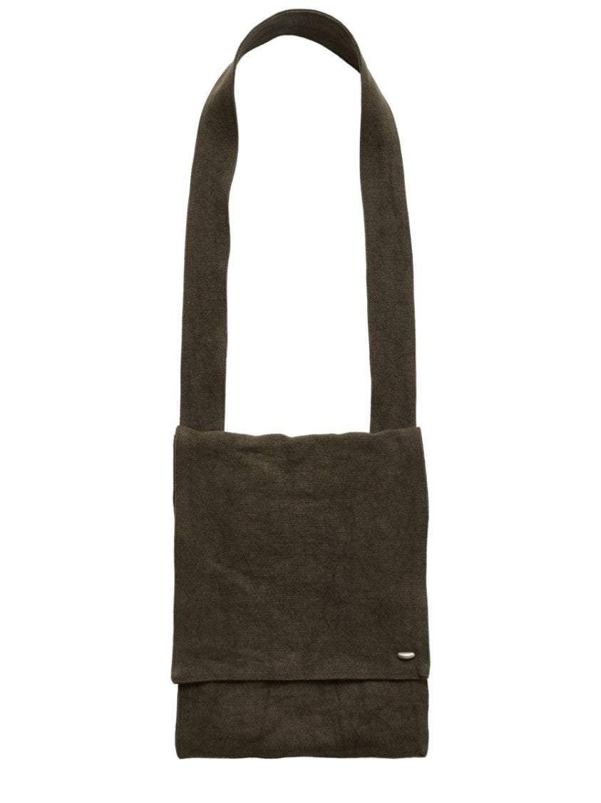 Our Legacy Slack Wide Strap Front Flap Linen Tote Bag