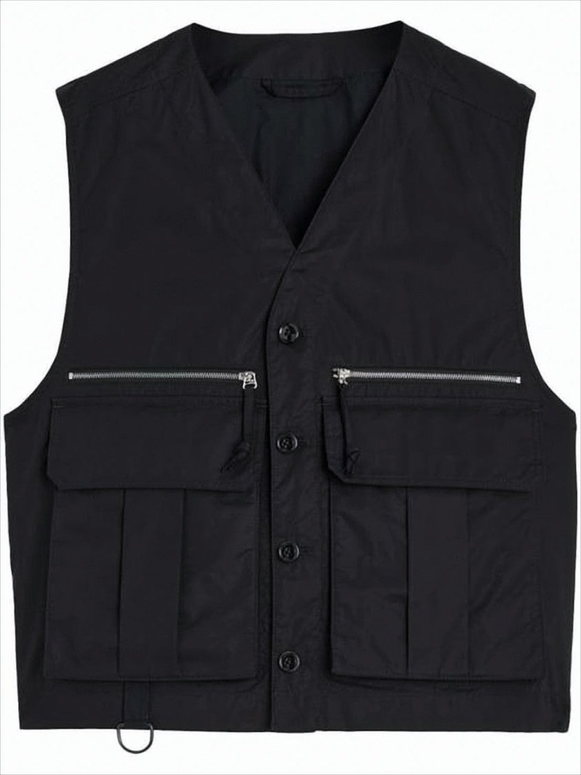Lemaire Cropped Vest With V-Neckline And Utility Pockets