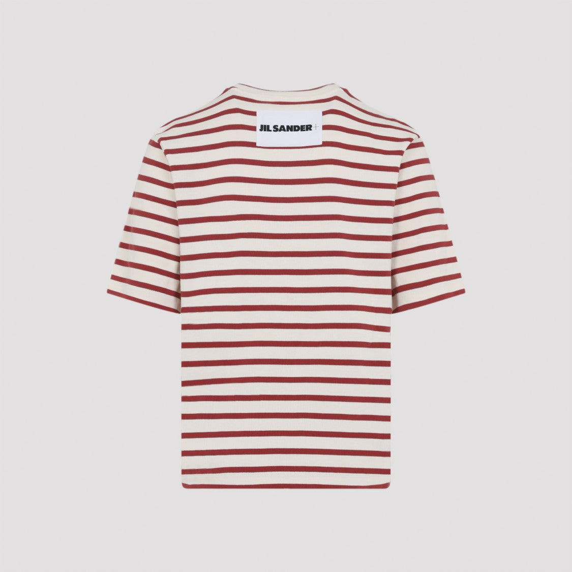 Jil Sander Salty Red Ribbed Cotton T-Shirt