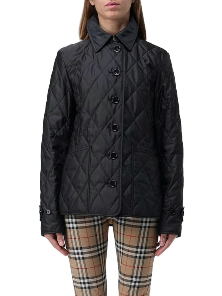 Burberry Diamond Quilted Jacket With Classic Check Lining