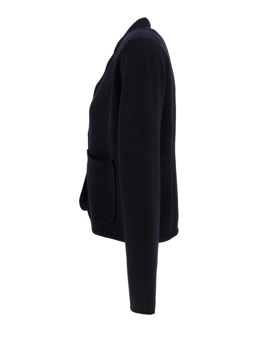Allude Black Cropped Button Jacket
