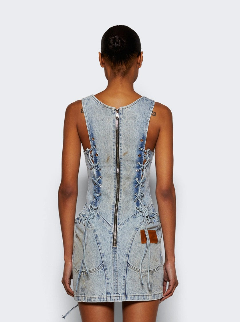 Natasha Zinko Treated Hardwired Dress - Light Wash Denim